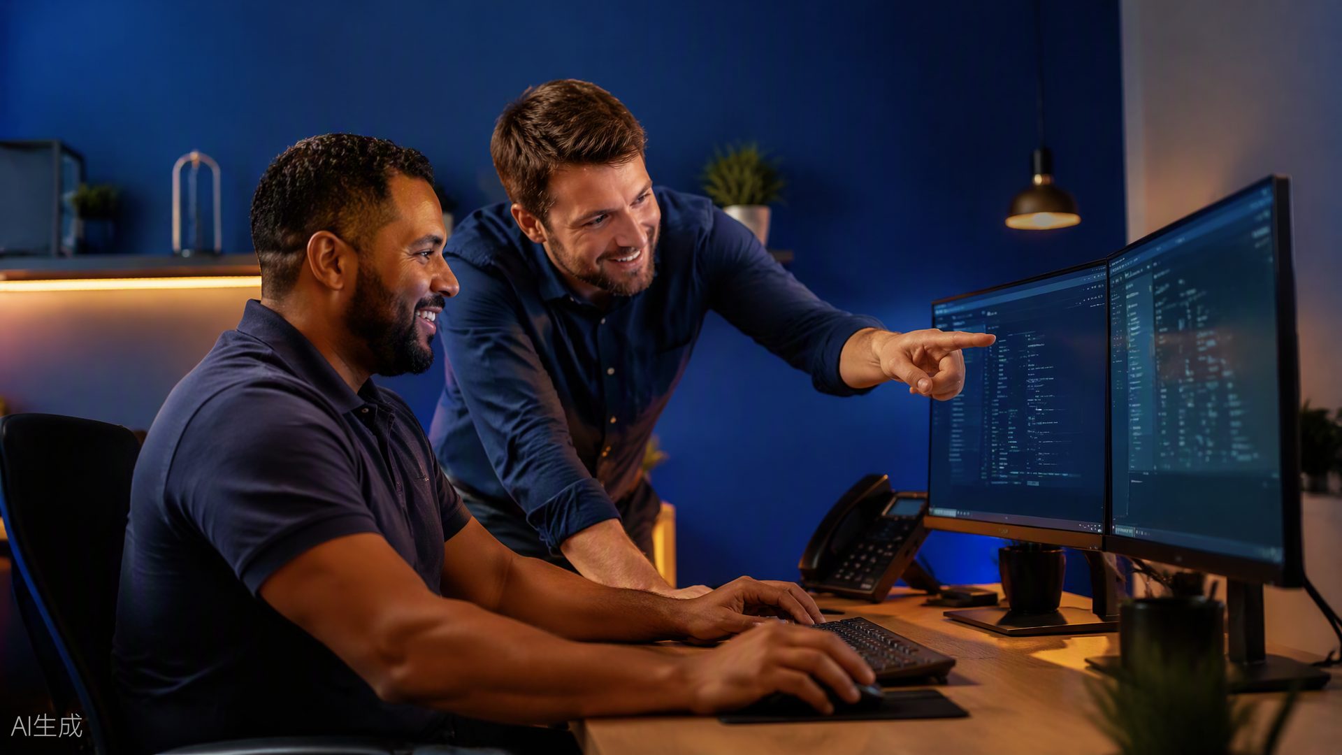 The Xaccel Networks team collaborating in the operations center